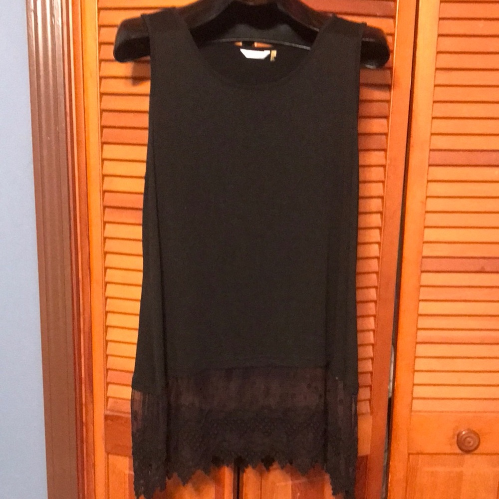 Lace Bottom Sleeveless Top